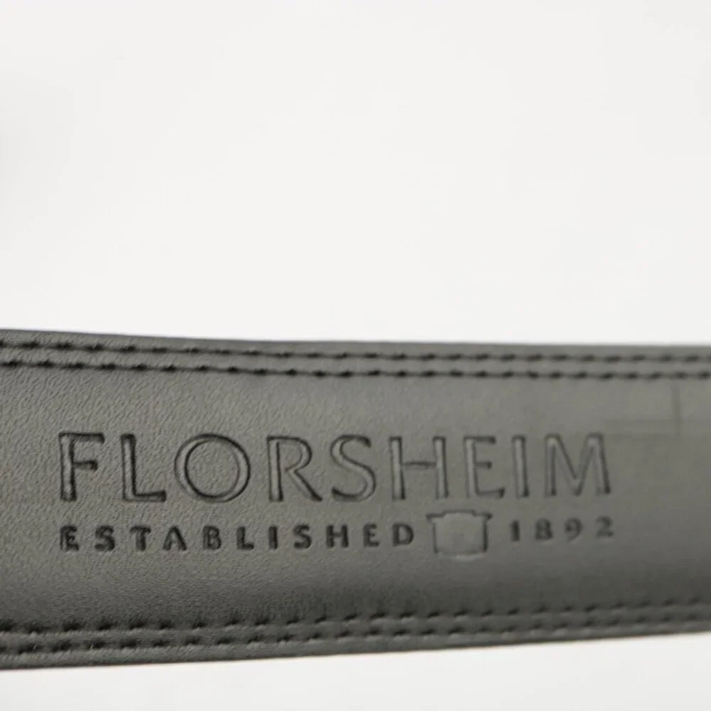 Florsheim Mens Belt Size 48 XXL Extra Extra Large Black Leather Prong‎ Buckle